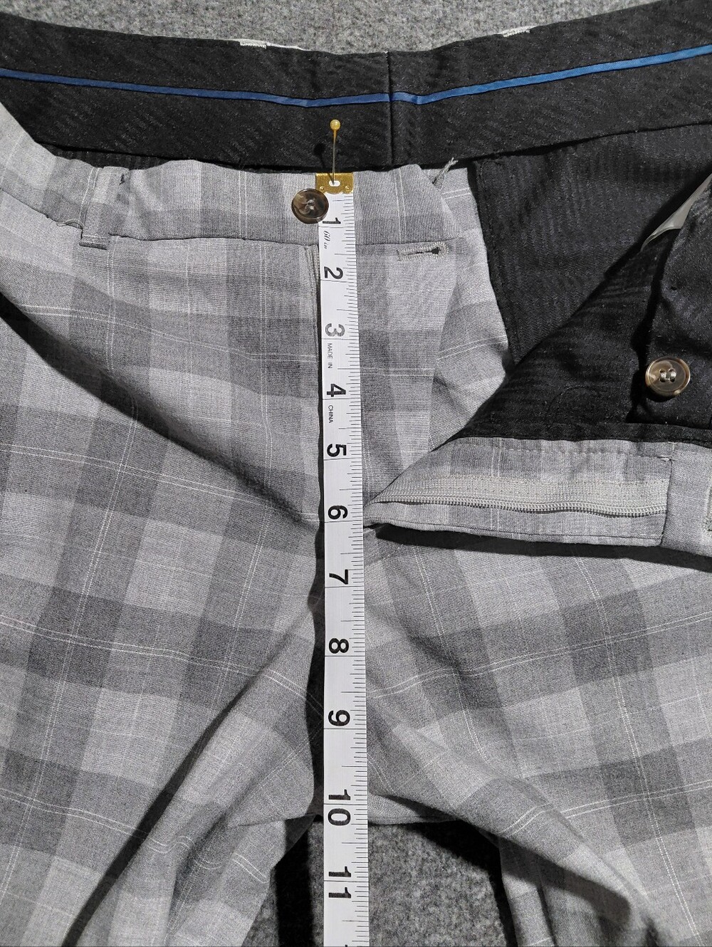 Jack & Jones Mens Gray Plaid Slim Dress Pants Sz 34/31 - Picture 3 of 7